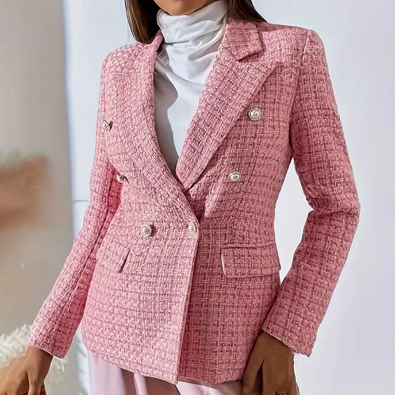 Stylish And Elegant Plaid Tailored Blazer Stylish And Elegant Plaid Tailored Blazer