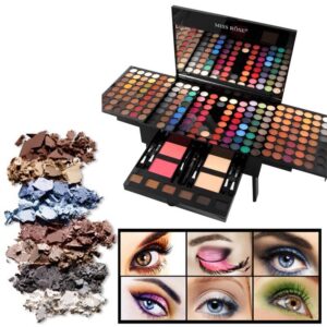 Create Full Eye & Face Look with 180-Color Eyeshadow Palette - Blush & Powder