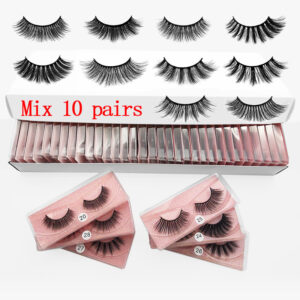 3 D Pink Imitation Mink False Eyelashes - Handcrafted Set