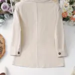 Polished Light Gray Apricot Blazer with S-XXL Sizing