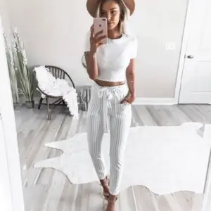 Regenerated Cellulose Women’s Autumn Trousers, Long Pants