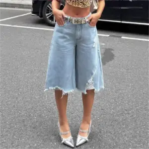 Slim Stylish Niche Relaxed-fit Capri Denim Jeans