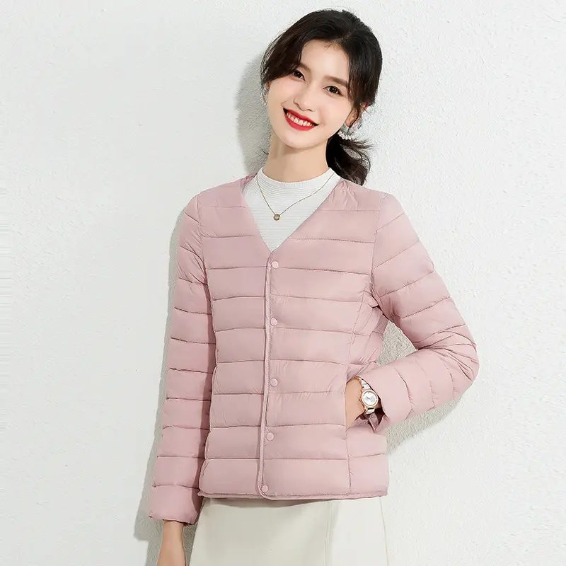 Lightweight Women’s Short Crewneck Cotton Liner Jacket