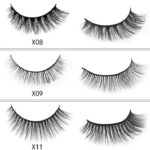 Natural Long 3 D Mink Eyelashes with Cotton Stem, 3 Pairs