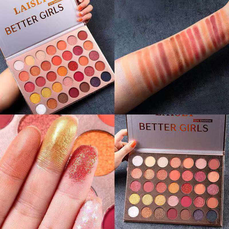 35-Color Eyeshadow Palette with 10 Matte & 23 Pearly Shades