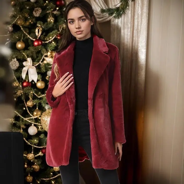 Women's Imitation Otter Rabbit Fur Grass Medium Long Suit Collar Coat Women's Imitation Otter Rabbit Fur Grass Medium Long Suit Collar Coat