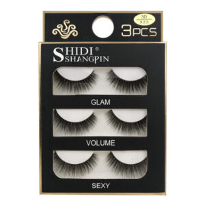 Natural Long 3 D Mink Eyelashes with Cotton Stem, 3 Pairs