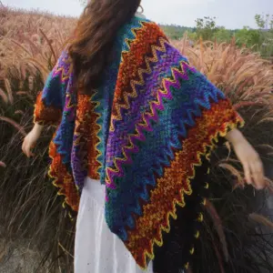 Ethnic Wool Travel Shawl Wrap for Vacation Photos, Warm
