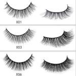 Natural Long 3 D Mink Eyelashes with Cotton Stem, 3 Pairs