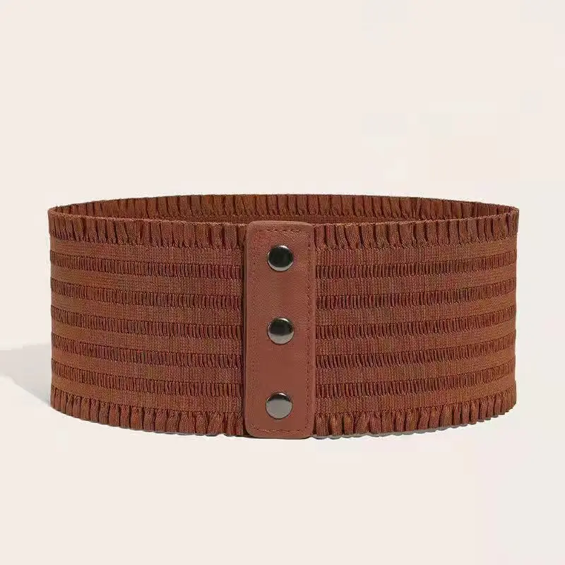Retro Wide Elastic Belt for Women with Secure Snap Closure Retro Wide Elastic Belt for Women with Secure Snap Closure