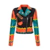 Personalized Graffiti Print Motorcycle Leather Jacket Model 3