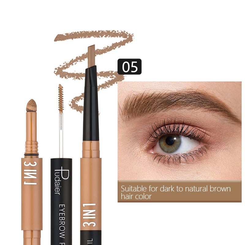 Waterproof Double-Ended Eyebrow Pencil with Triangle Tips