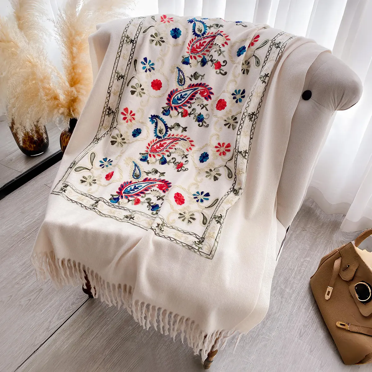 Stylish Minimalist Ethnic Inspired Thermal Scarf For Women