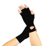 Targeted Warmth Bamboo Fiber Half-Finger Compression Gloves
