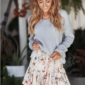 Retro Pleated Women Floral Print Rockabilly Elastic High Waist Hips-Wrapped Mini Skirts