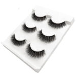 Natural Long 3 D Mink Eyelashes with Cotton Stem, 3 Pairs