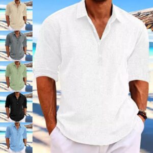 Comfort Fit Men’s Hemp-Style Long Sleeve Pullover Shirt