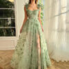 Princess Bridesmaid Wedding Dress in Light Green Purple - Polyester Princess Bridesmaid Wedding Dress in Light Green Purple - Polyester