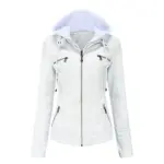 Detachable Two-Piece Hooded PU Leather Jacket for Versatility