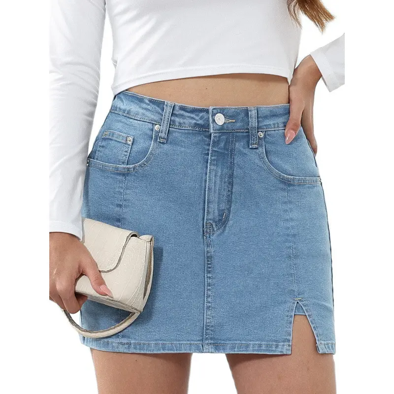 Sculpting Fit High-Waisted Denim Bodycon Skirt with Pockets Sculpting Fit High-Waisted Denim Bodycon Skirt with Pockets