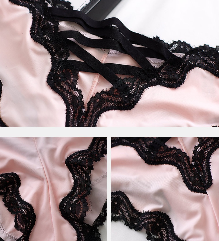 Breathable Ice Silk Lace Panties with No-Trace Low-Waist