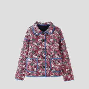 Women's Casual Fashionable Floral Cotton-Padded Jacket Coats