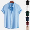 Short Sleeve Loose Shirt Top Summer Mens Clothing Short Sleeve Loose Shirt Top Summer Mens Clothing