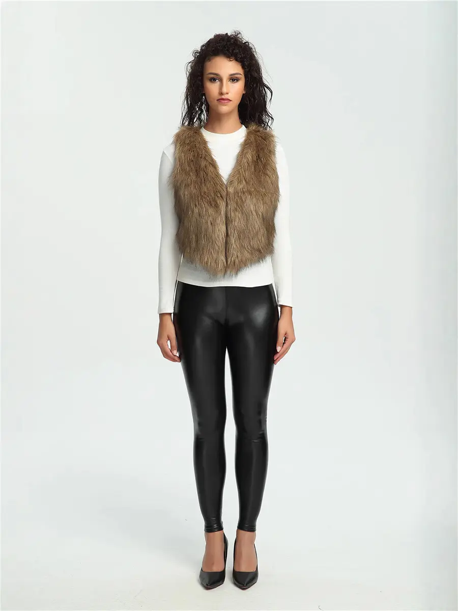 Faux Mink Fur Ultra-Short Sleeveless Women’s Vestcoat
