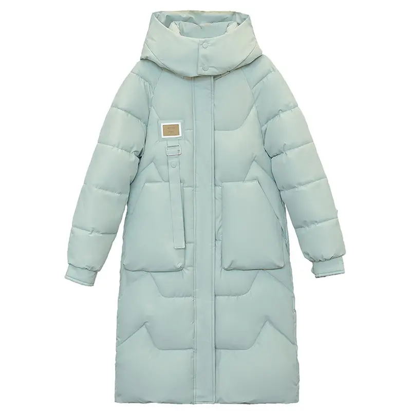 Warm Women’s Mid-Length Puffer Jacket with Detachable Hood Warm Women’s Mid-Length Puffer Jacket with Detachable Hood