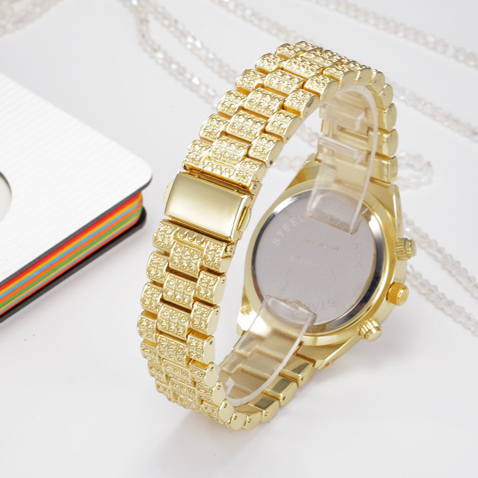 Sparkling Crystal Geneva Quartz Women’s Watch, Stainless Steel