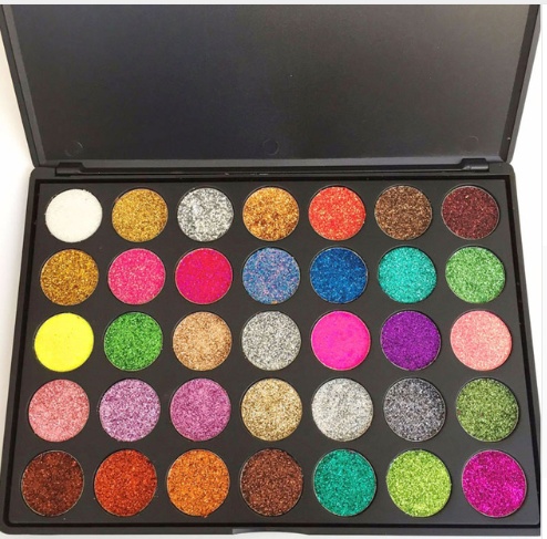 High-Sparkle 35-Color Glitter Powder Sequin Eyeshadow + Applicator High-Sparkle 35-Color Glitter Powder Sequin Eyeshadow + Applicator
