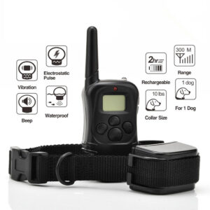 Rechargeable Distance Training Electric Shock Collar Necklace for Dogs