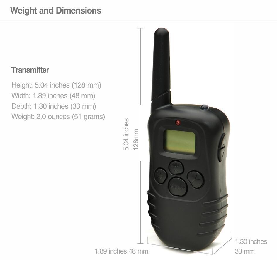 Rechargeable Distance Training Electric Shock Collar Necklace for Dogs
