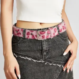 Western Womens Leopard-Print Plush Belt Subculture