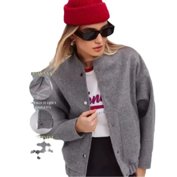 Versatile Pocketed Loose-Fit Bomber Jacket Coats