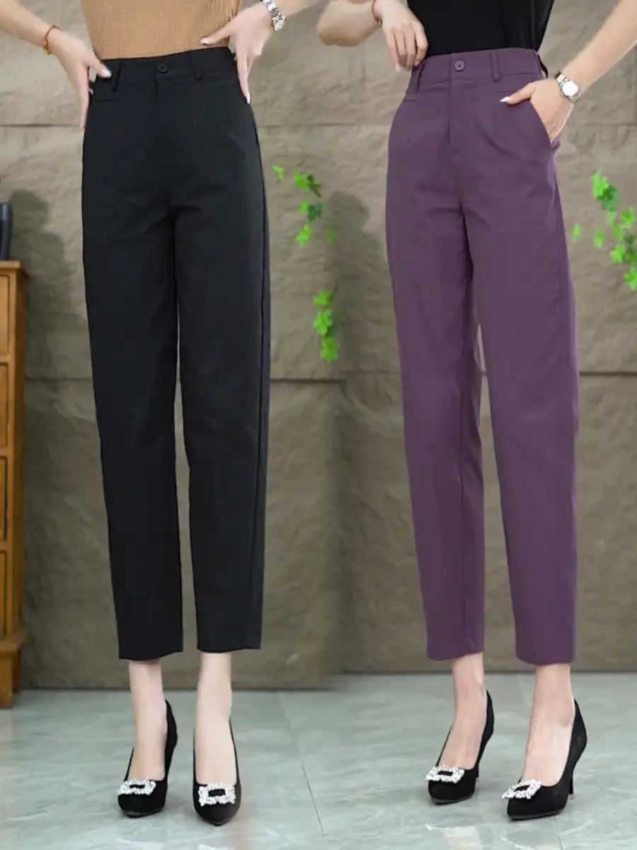 Polished Cropped Suit Pants for Women, Straight-Leg Fit Polished Cropped Suit Pants for Women, Straight-Leg Fit