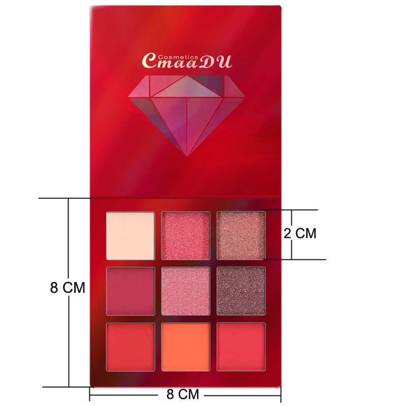 Diamond-Bright High-Gloss 9-Color Eyeshadow Palette, Compact Diamond-Bright High-Gloss 9-Color Eyeshadow Palette, Compact