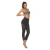 High Waist Side Mesh Women Yoga Fitness Leggings Nine