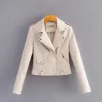 1612602704393.webp Sleek Slim-Fit Women’s PU Motorcycle Leather Jacket - Short