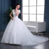 Slim Fit Lace Wedding Dress with Lace Tie & Train