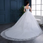 Slim Fit Lace Wedding Dress with Lace Tie & Train