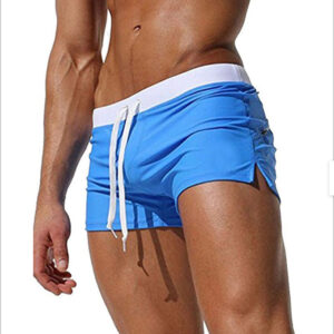 Quick-Dry Lycra Men's Swimming Trunks with Back Pocket