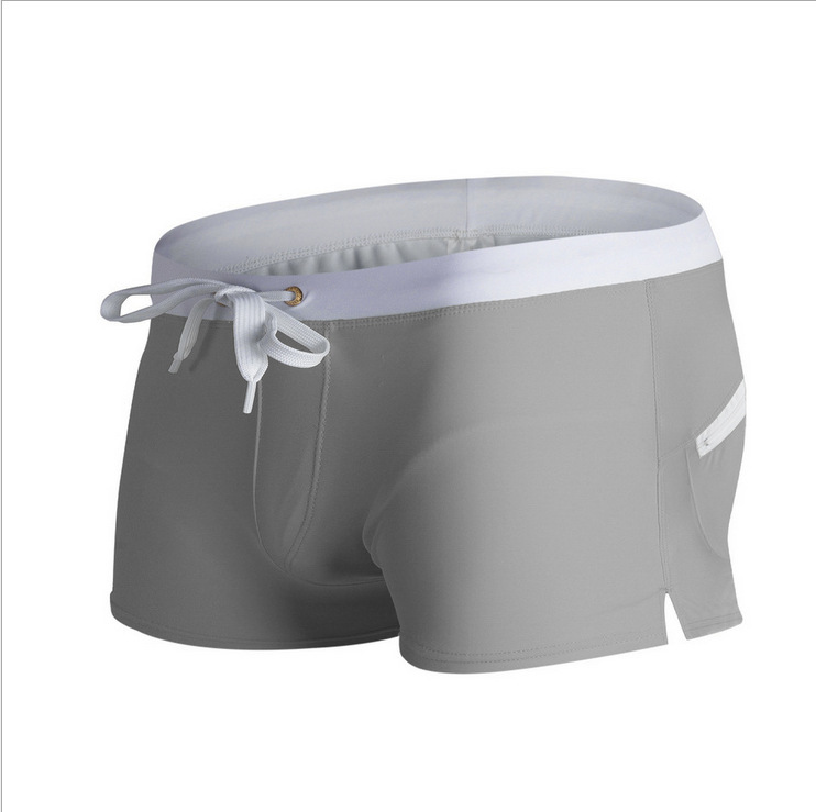 Quick-Dry Lycra Men's Swimming Trunks with Back Pocket