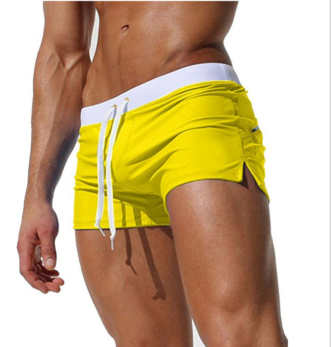 Quick-Dry Lycra Men's Swimming Trunks with Back Pocket