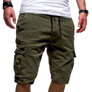 Breathable Cotton Loose Men’s Sports Shorts with Belt