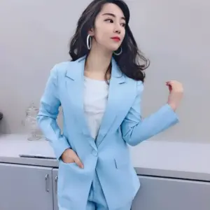 Korean Cut Polyester Ladies 2-Piece Suit Set - Button