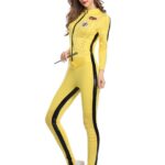Ninja-Inspired Yellow Adult Bodycon Jumpsuit - One Piece