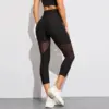 Gothic Mesh Insert Women’s Cropped Leggings, Black