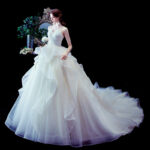 1617680748641-6.jpg Long-Tail Starry Sky Wedding Dress with Straps - Polyester