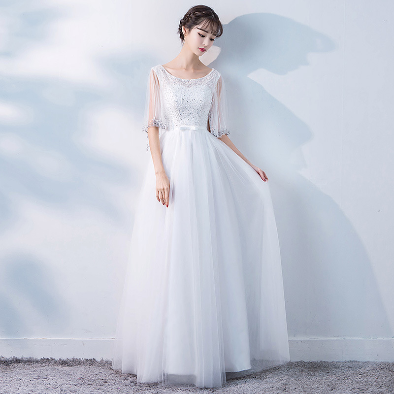 U-Shaped Collar Long Banquet Evening Dress for Spring